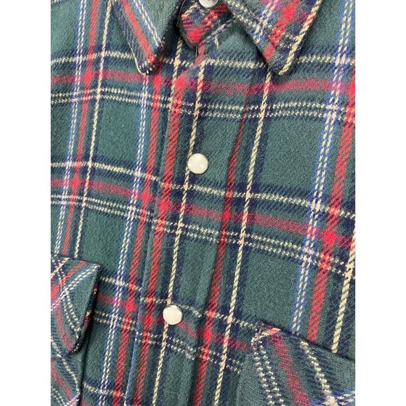 VINTAGE Five Brothers Shirt Men Large Jacket Plaid USA Snap Quilt Lined Flannel - Picture 6 of 11